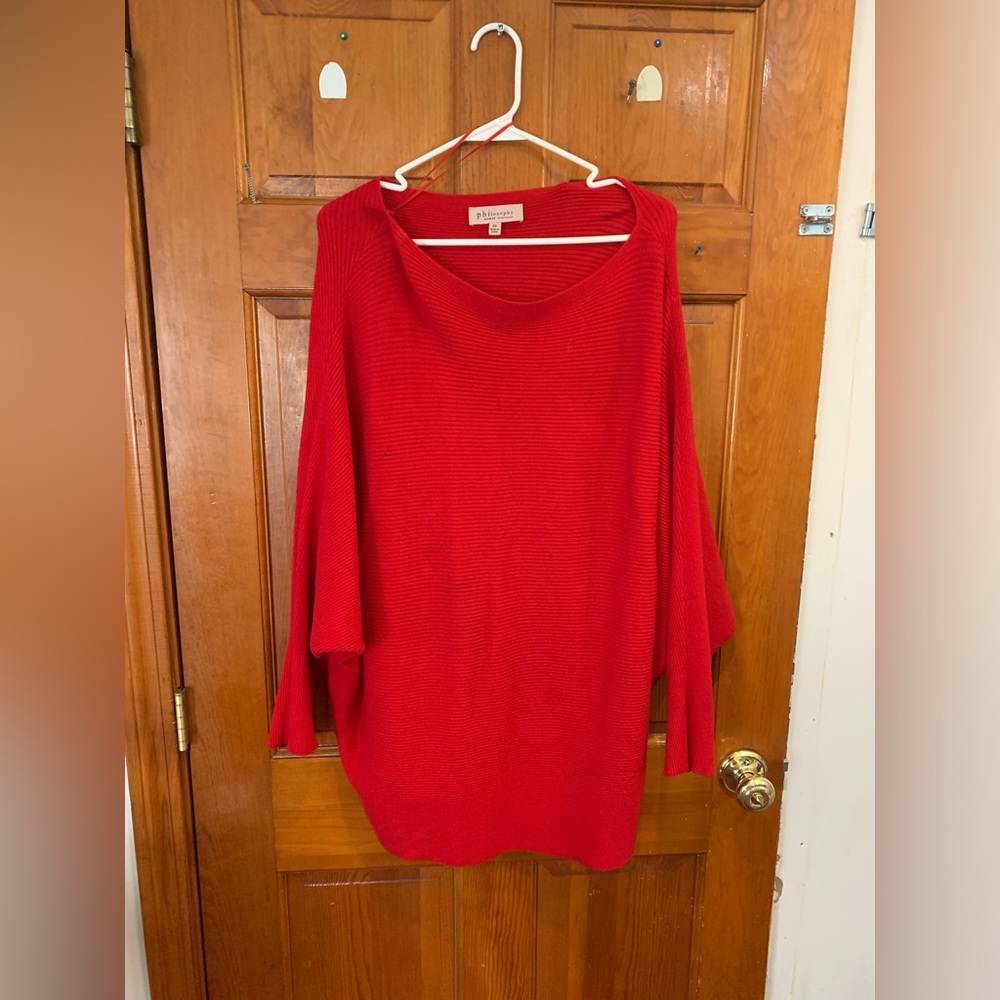 Women’s long sweater. All red. Size 2X. Comfy.